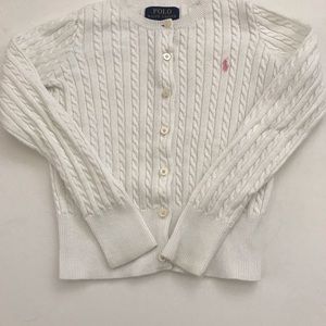 Girls size 7 Ralph Lauren Polo white cardigan